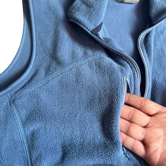 Vintage Horny Toad Blue Fleece Vest Men’s L Zip Up Outdoor Layer - Picture 4 of 9